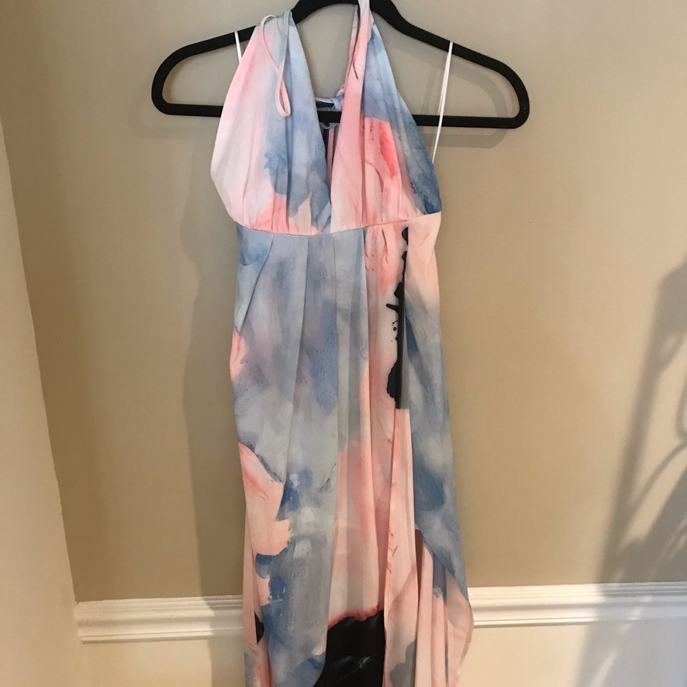 Cute pink and blue maxi dress!